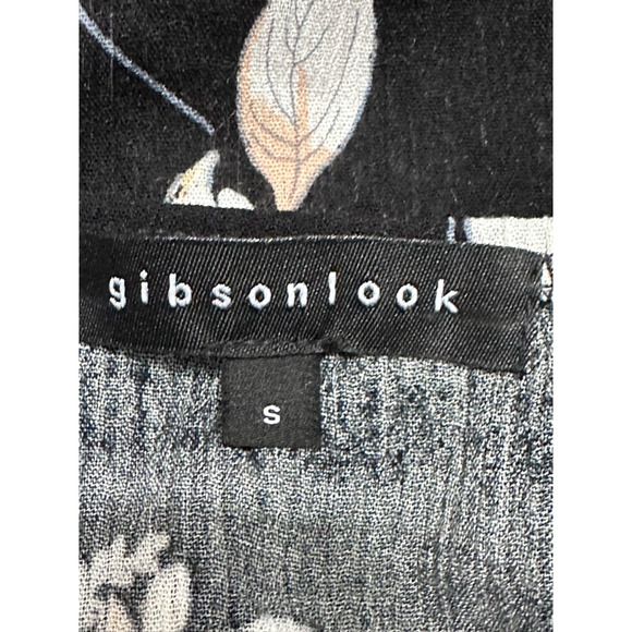 Gibson Look Tank Top Ruffle Detail Rayon Floral Black/Multicolor Women's S NWOT - Picture 7 of 8